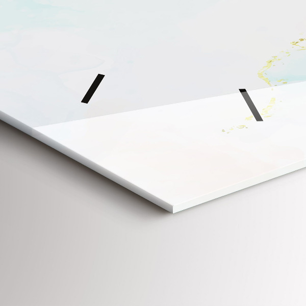 Reloj de cristal horizontal Acuarela mármol