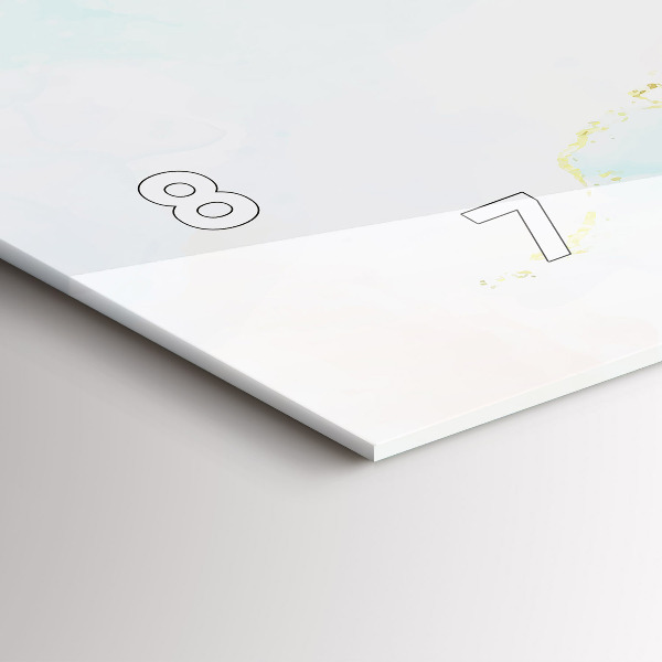 Reloj de cristal horizontal Acuarela mármol