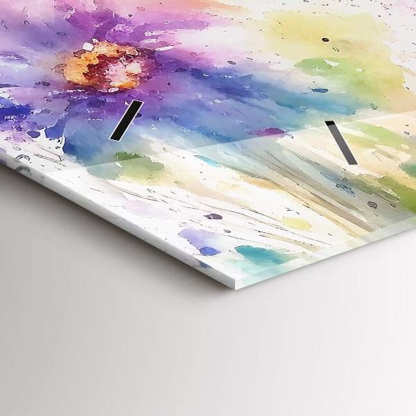 Reloj horizontal Flores pintadas