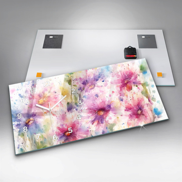 Reloj horizontal Flores pintadas