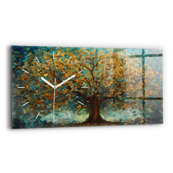 Reloj de cristal horizontal Árbol mosaico
