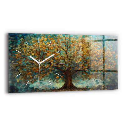Reloj de cristal horizontal Árbol mosaico