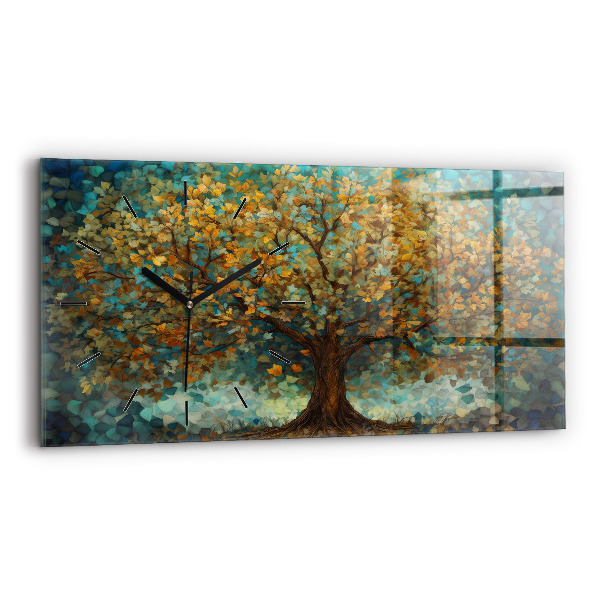 Reloj de cristal horizontal Árbol mosaico
