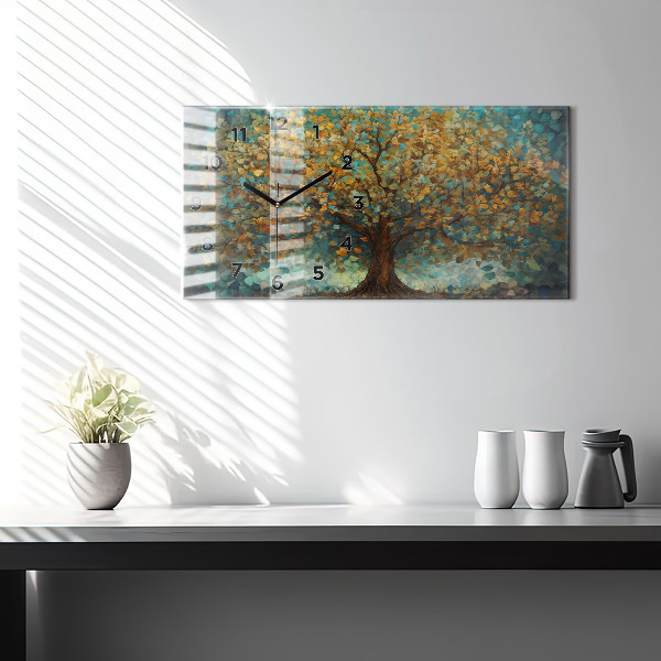 Reloj de cristal horizontal Árbol mosaico