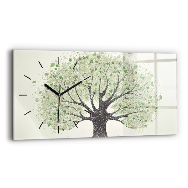 Reloj de cristal horizontal Árbol grande naturaleza