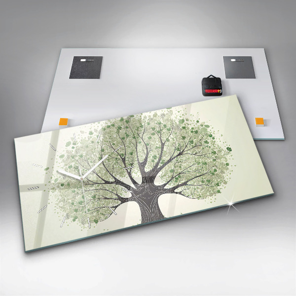 Reloj de cristal horizontal Árbol grande naturaleza