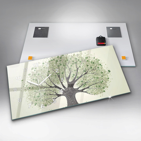 Reloj de cristal horizontal Árbol grande naturaleza