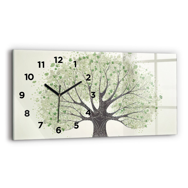Reloj de cristal horizontal Árbol grande naturaleza