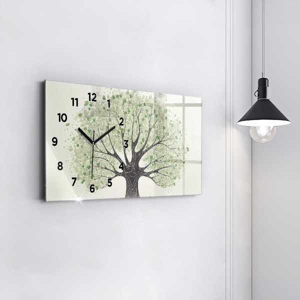 Reloj de cristal horizontal Árbol grande naturaleza