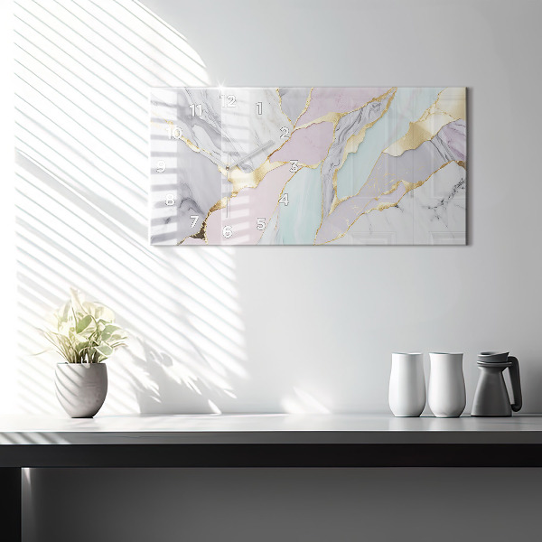 Reloj de cristal horizontal Mármol