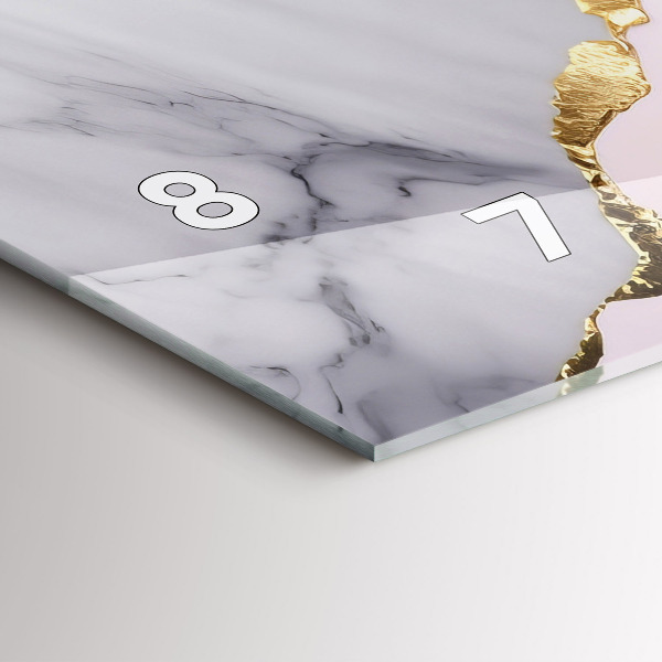 Reloj de cristal horizontal Mármol