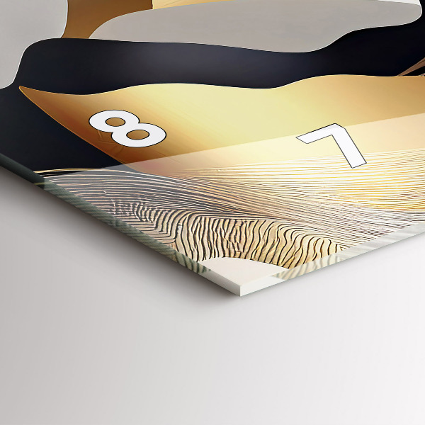 Reloj de cristal horizontal Abstractas montañas doradas