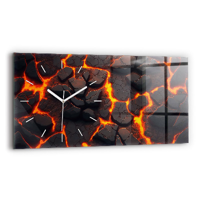 Reloj de cristal horizontal Volcán de lava