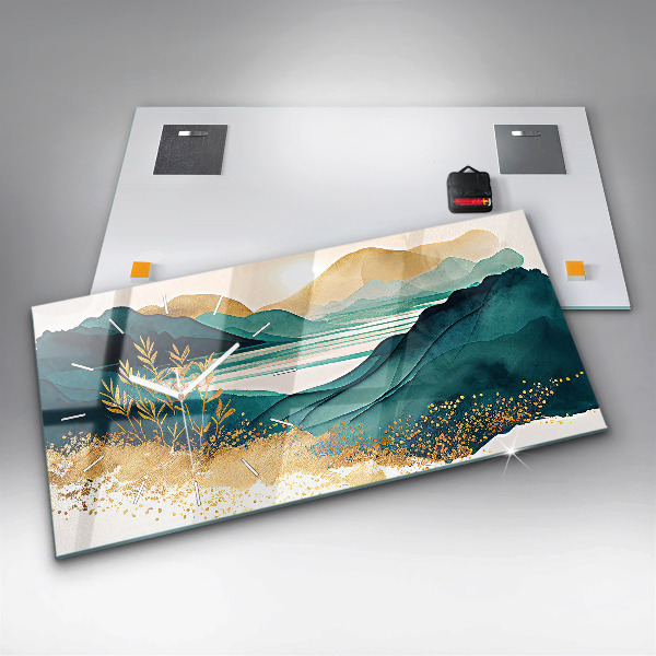 Reloj de cristal horizontal Paisaje montañoso