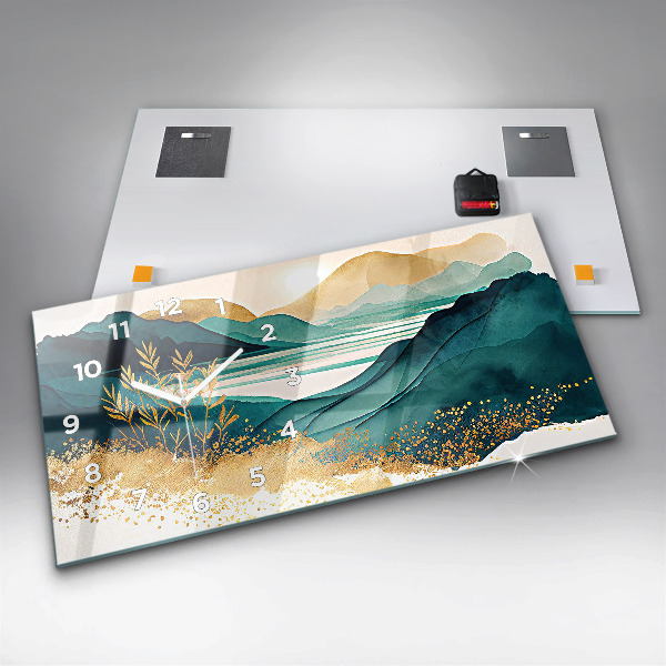 Reloj de cristal horizontal Paisaje montañoso