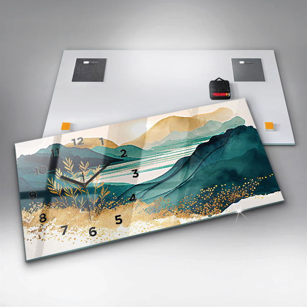 Reloj de cristal horizontal Paisaje montañoso