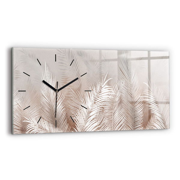 Reloj de cristal horizontal Hojas tropicales