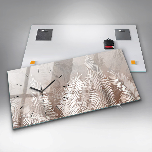 Reloj de cristal horizontal Hojas tropicales