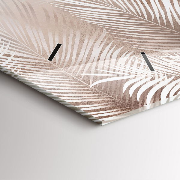 Reloj de cristal horizontal Hojas tropicales