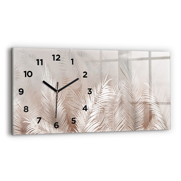 Reloj de cristal horizontal Hojas tropicales