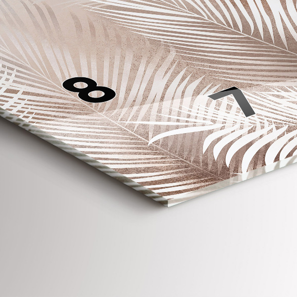 Reloj de cristal horizontal Hojas tropicales