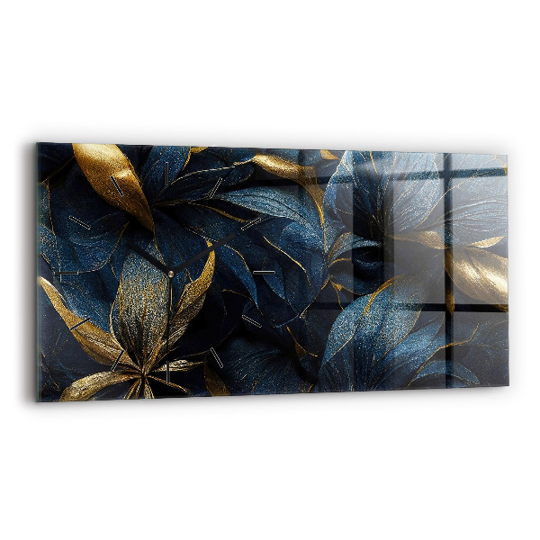 Reloj de cristal horizontal Flores decorativas