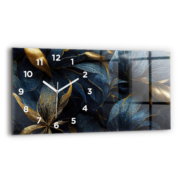 Reloj de cristal horizontal Flores decorativas