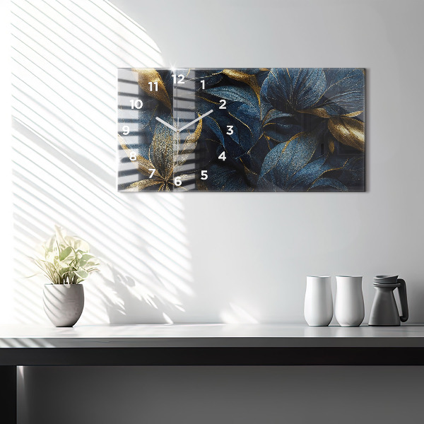 Reloj de cristal horizontal Flores decorativas