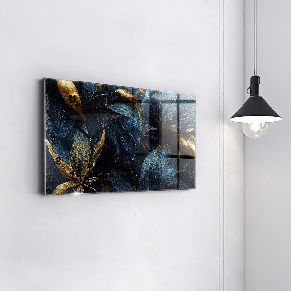 Reloj de cristal horizontal Flores decorativas