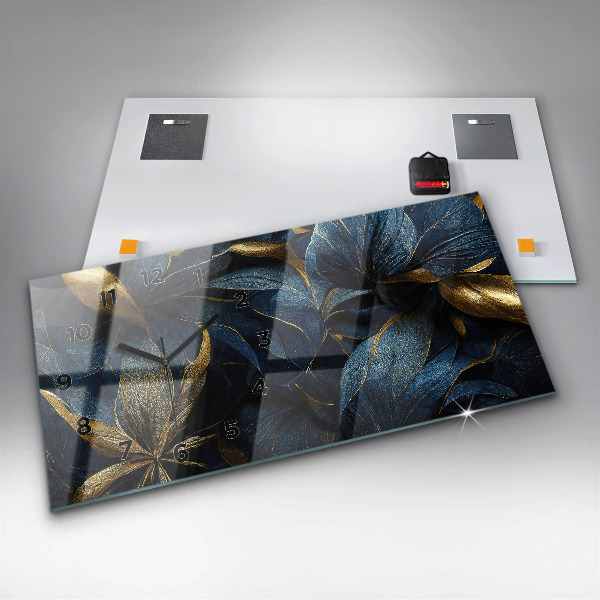 Reloj de cristal horizontal Flores decorativas
