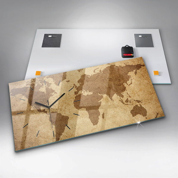 Reloj horizontal Mapamundi vintage