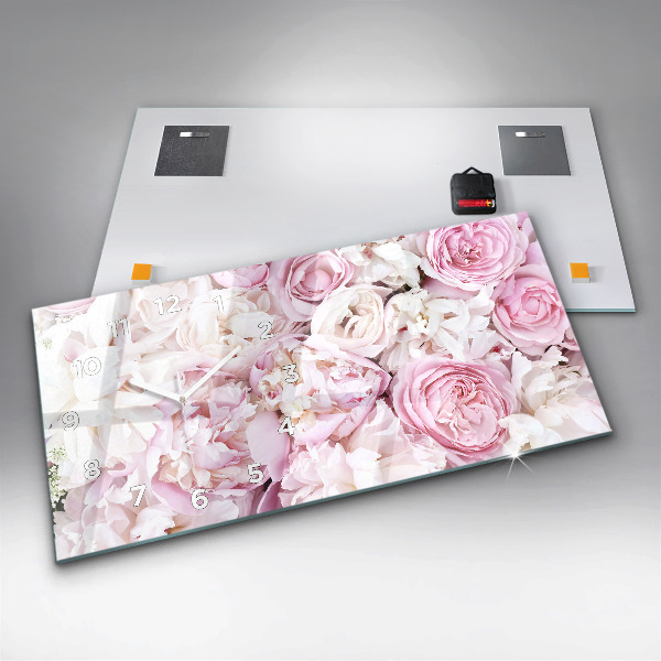 Reloj horizontal Flores decorativas