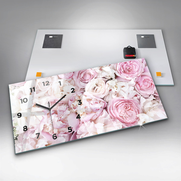 Reloj horizontal Flores decorativas