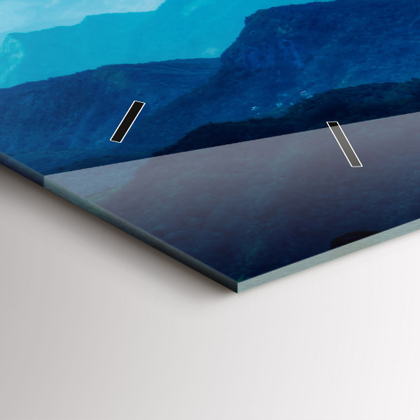 Reloj de cristal horizontal Montaña en acuarela