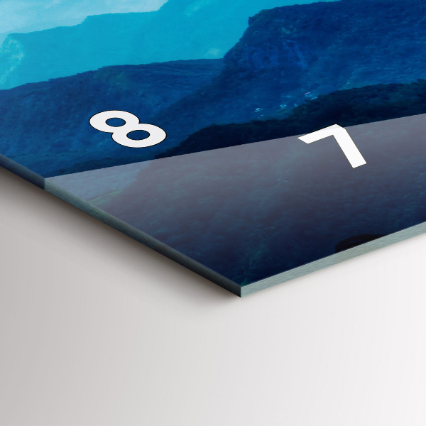 Reloj de cristal horizontal Montaña en acuarela