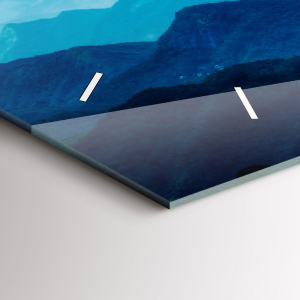 Reloj de cristal horizontal Montaña en acuarela