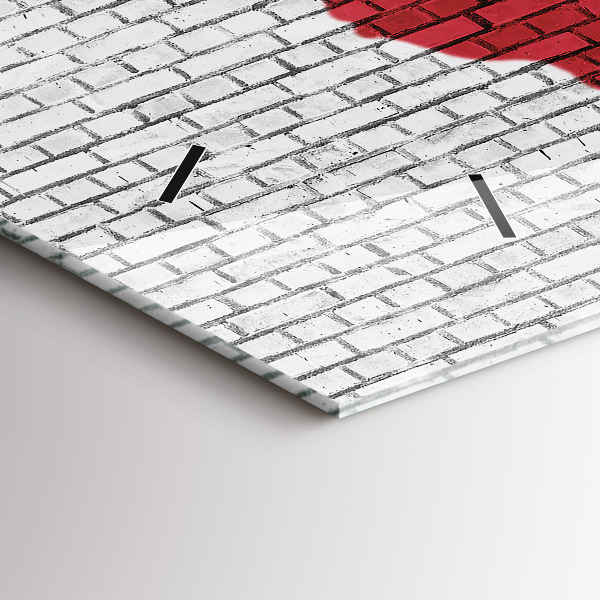 Reloj de cristal horizontal Pared de ladrillo Mapa del mundo