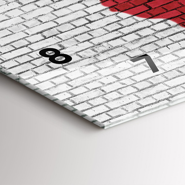 Reloj de cristal horizontal Pared de ladrillo Mapa del mundo