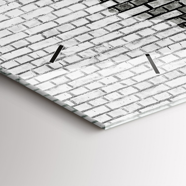 Reloj horizontal Pared de ladrillo Mapa del mundo