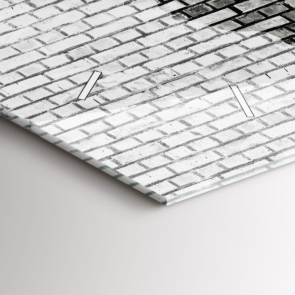 Reloj horizontal Pared de ladrillo Mapa del mundo