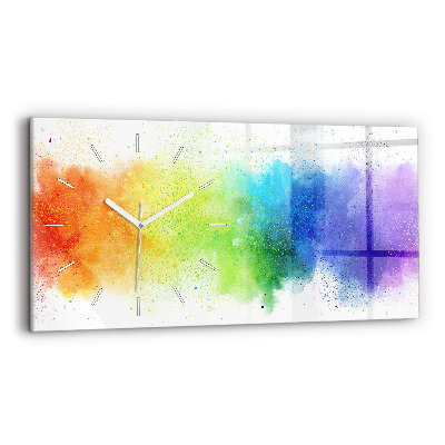 Reloj de cristal horizontal Arco iris abstracto