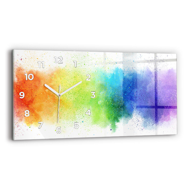 Reloj de cristal horizontal Arco iris abstracto