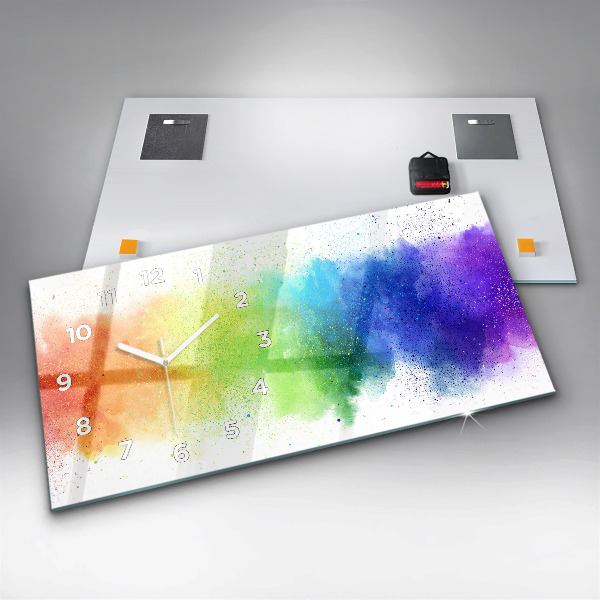 Reloj de cristal horizontal Arco iris abstracto