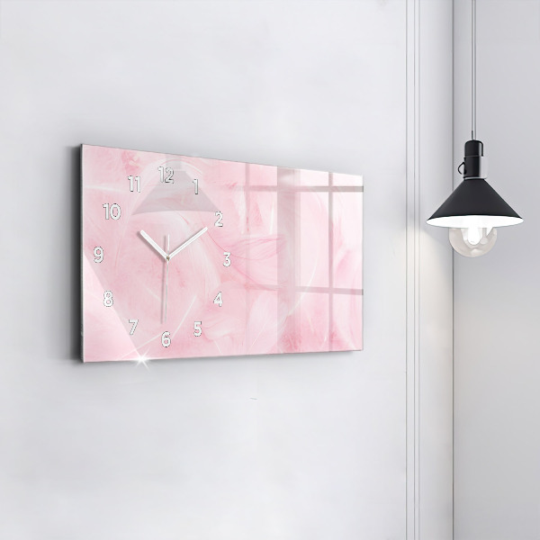 Reloj de cristal horizontal Plumas abstracto