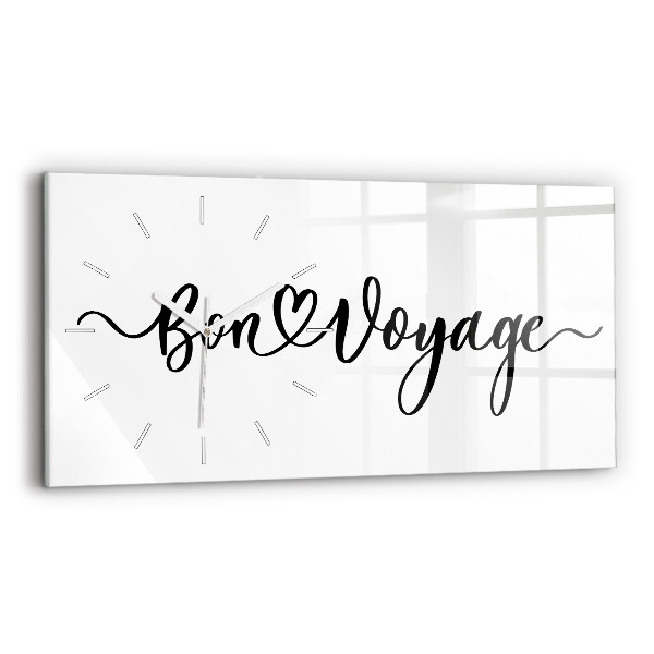 Reloj de cristal horizontal Inscripción Bon voyage