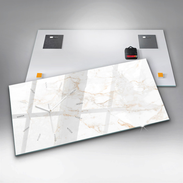 Reloj de cristal horizontal Elegante mármol