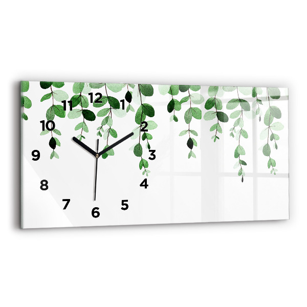 Reloj de cristal horizontal Hojas de planta
