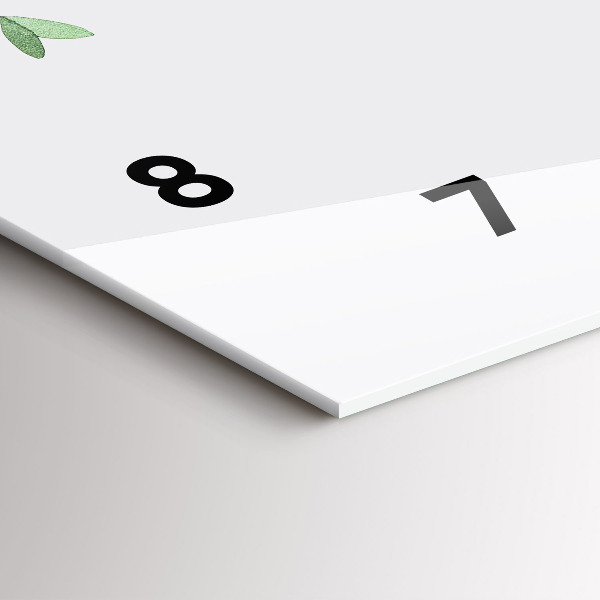 Reloj de cristal horizontal Hojas de planta