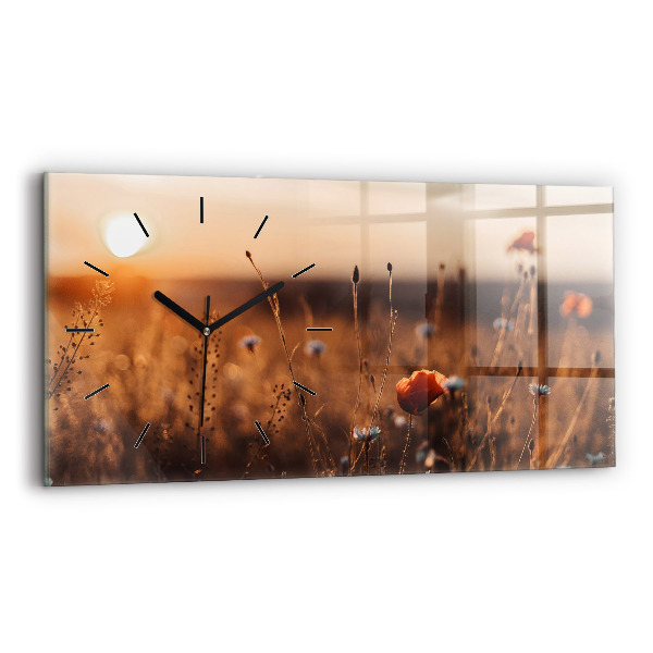 Reloj de cristal horizontal Campo amanecer