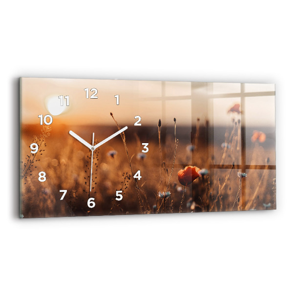 Reloj de cristal horizontal Campo amanecer